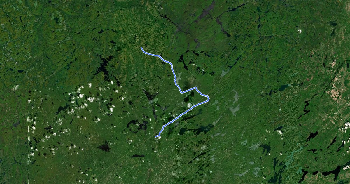 Маршрут Buckshot Lake Route на спутниковом снимке