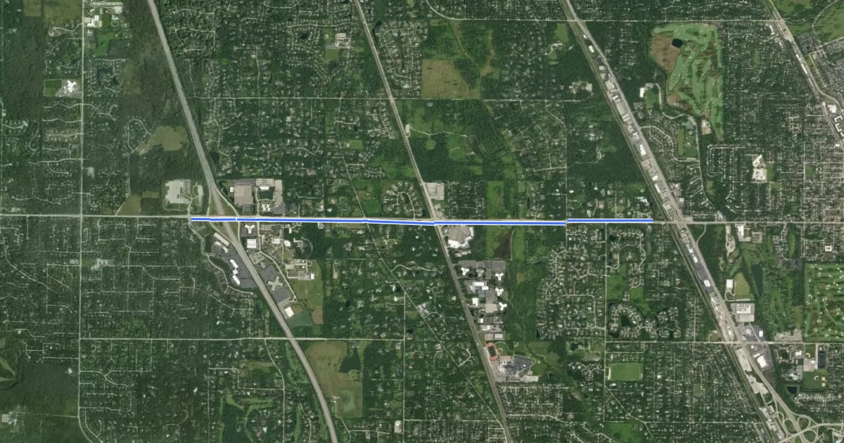 Маршрут Buffalo Grove-Lincolnshire Bike Path на спутниковом снимке
