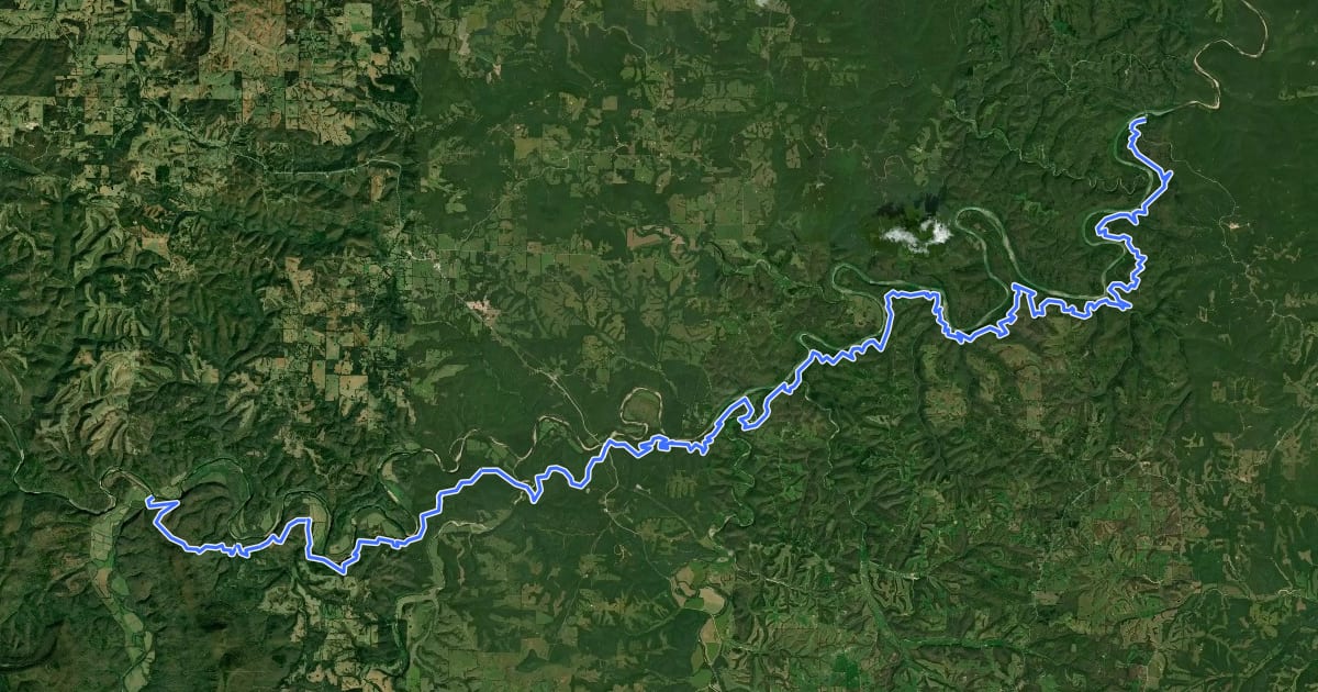 Маршрут Buffalo River Trail на спутниковом снимке