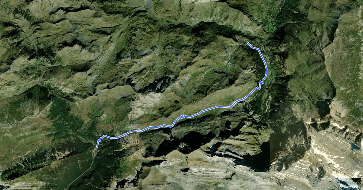 Маршрут Bujaruelo - Gavarnie на спутниковом снимке
