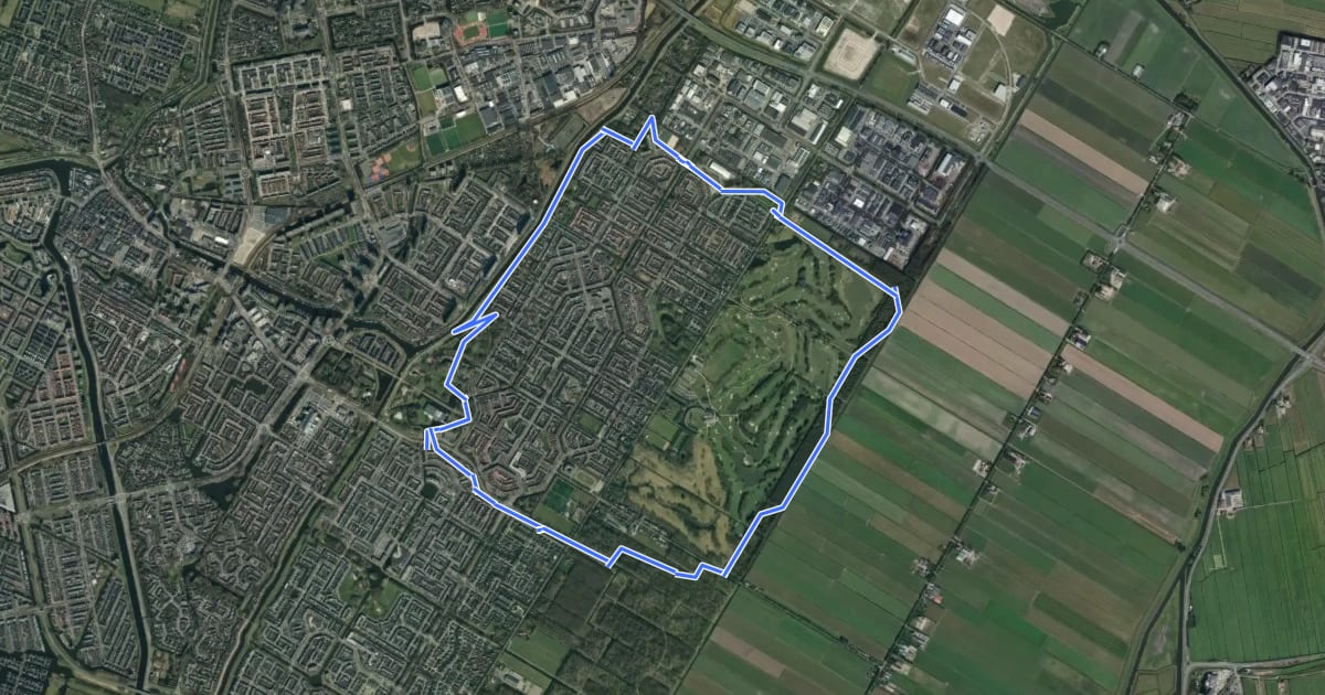 Маршрут Bukken-voor-golfballetjes-route на спутниковом снимке