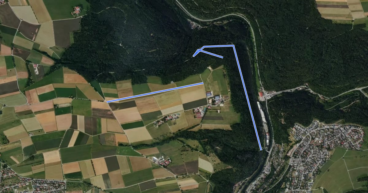 Маршрут Bulacher Weg - Lützengraben на спутниковом снимке
