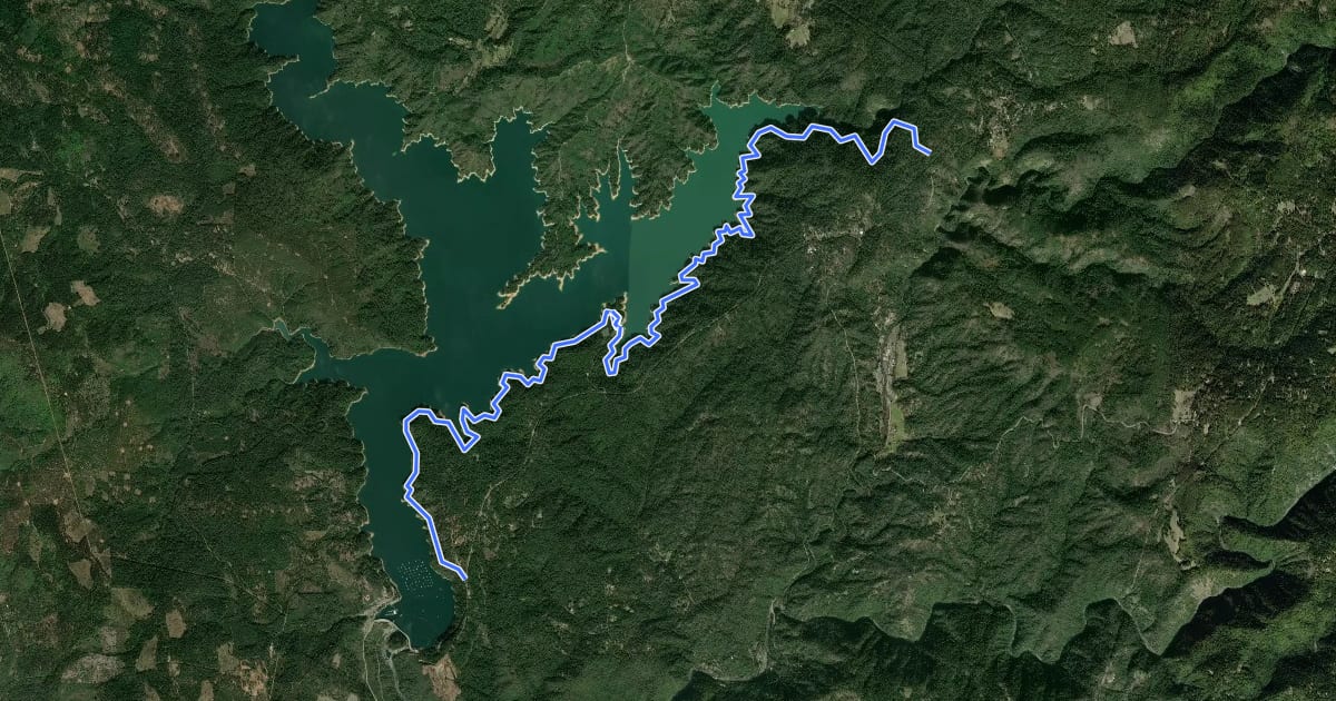 Маршрут Bullards Bar Trail на спутниковом снимке