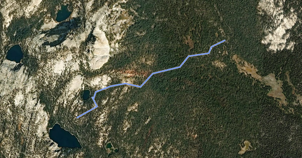 Маршрут Bullfrog Lake Trail на спутниковом снимке
