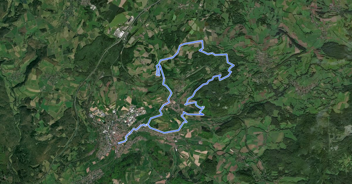 Маршрут BUND-Schlüchtern-Rundweg 1 на спутниковом снимке