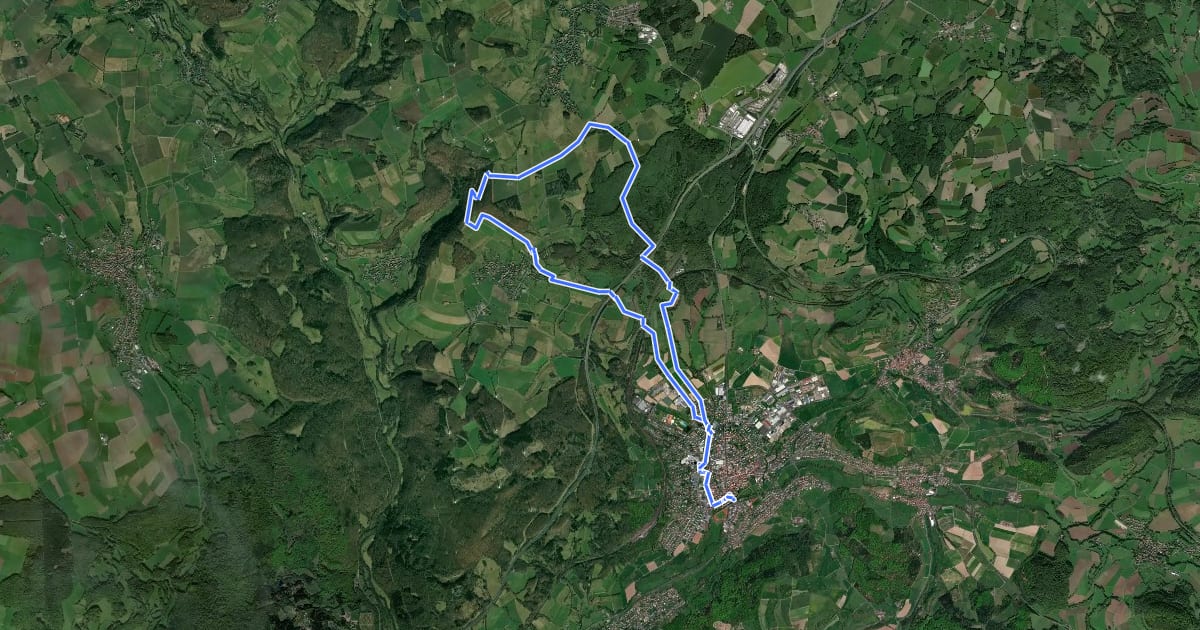 Маршрут BUND-Schlüchtern-Rundweg 3 на спутниковом снимке