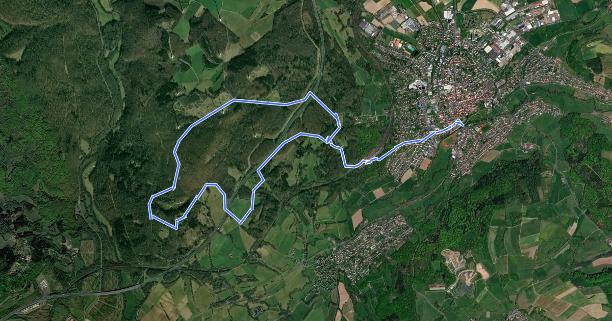 Маршрут BUND-Schlüchtern-Rundweg 5 на спутниковом снимке