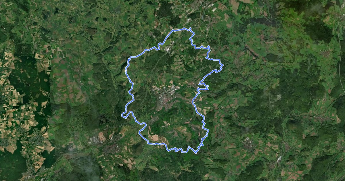 Маршрут BUND-Schlüchtern-Rundweg - Hauptroute на спутниковом снимке
