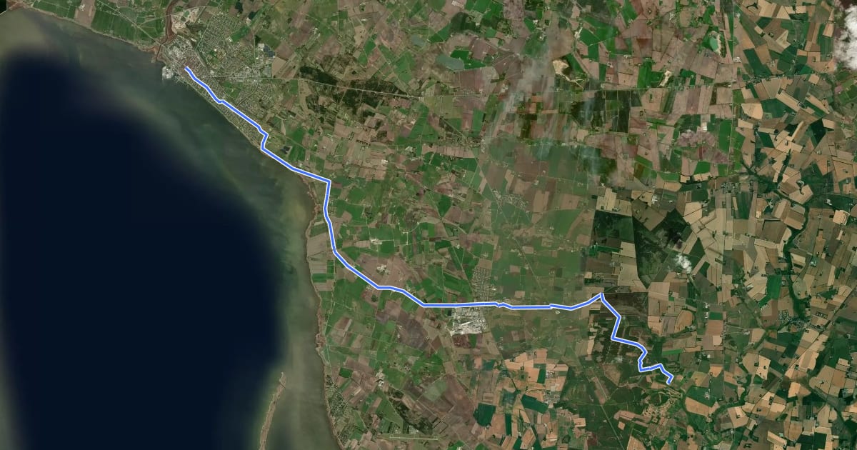 Маршрут Bundsbæk til Ringkøbing на спутниковом снимке