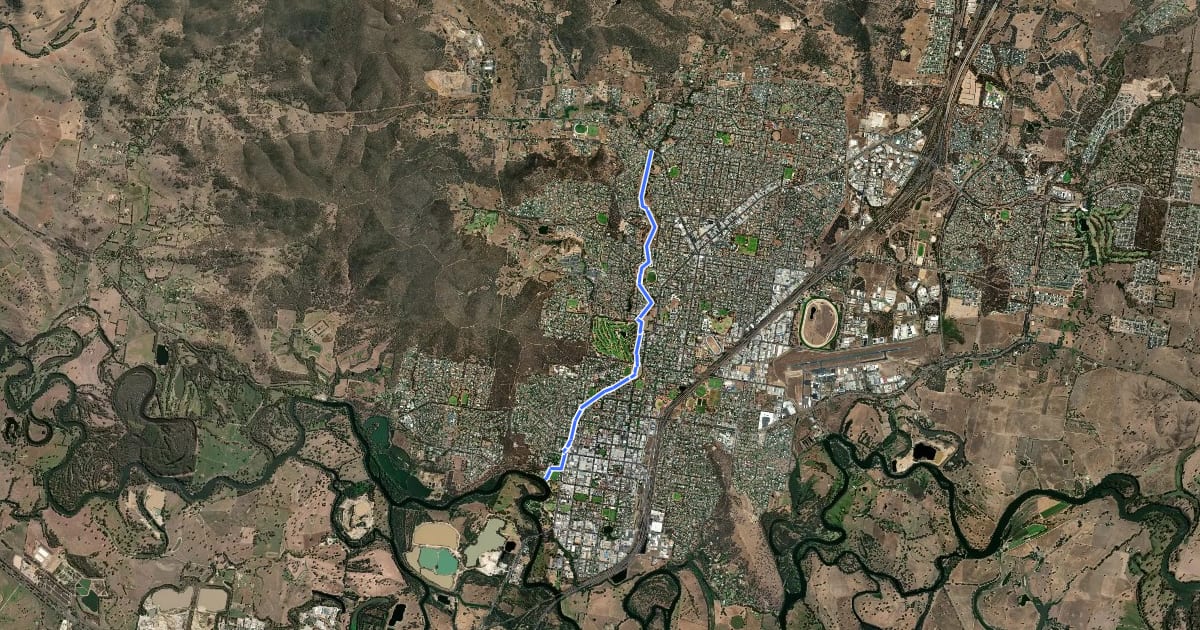 Маршрут Bungambrawatha Creek Trail на спутниковом снимке