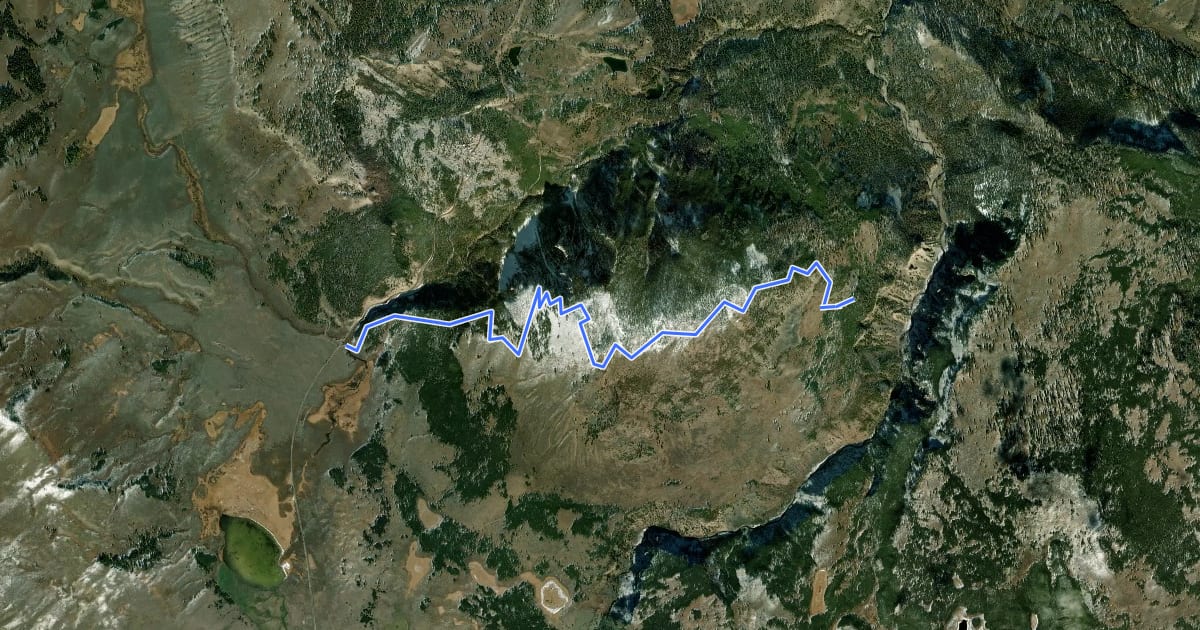 Маршрут Bunsen Peak Trail на спутниковом снимке