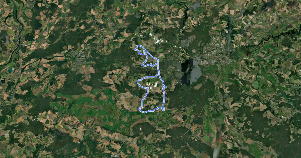 Маршрут Bunter Dörferweg на спутниковом снимке
