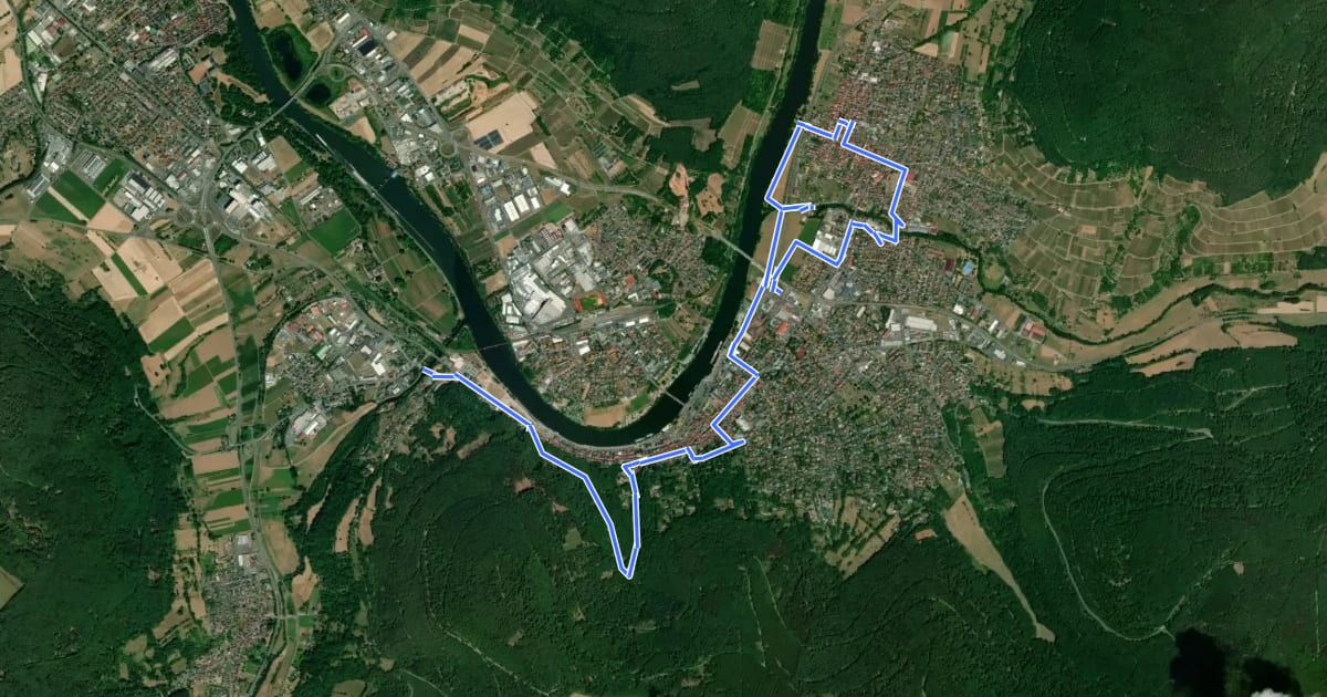 Маршрут Buntsandsteinweg, Teil 1 на спутниковом снимке