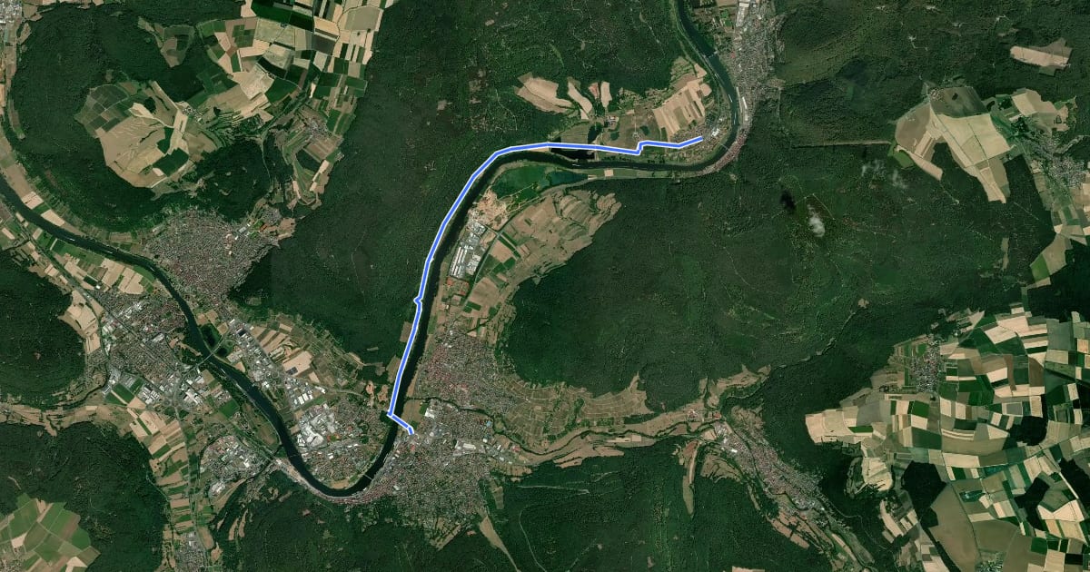Маршрут Buntsandsteinweg, Teil 2 на спутниковом снимке