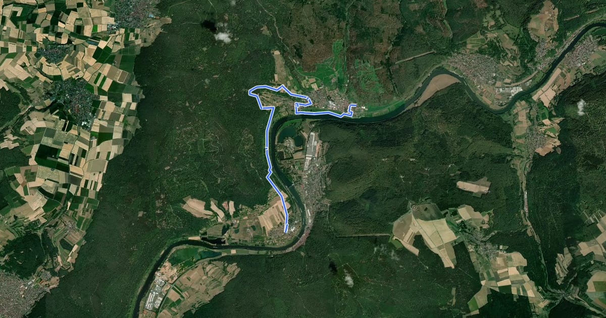 Маршрут Buntsandsteinweg, Teil 3 на спутниковом снимке