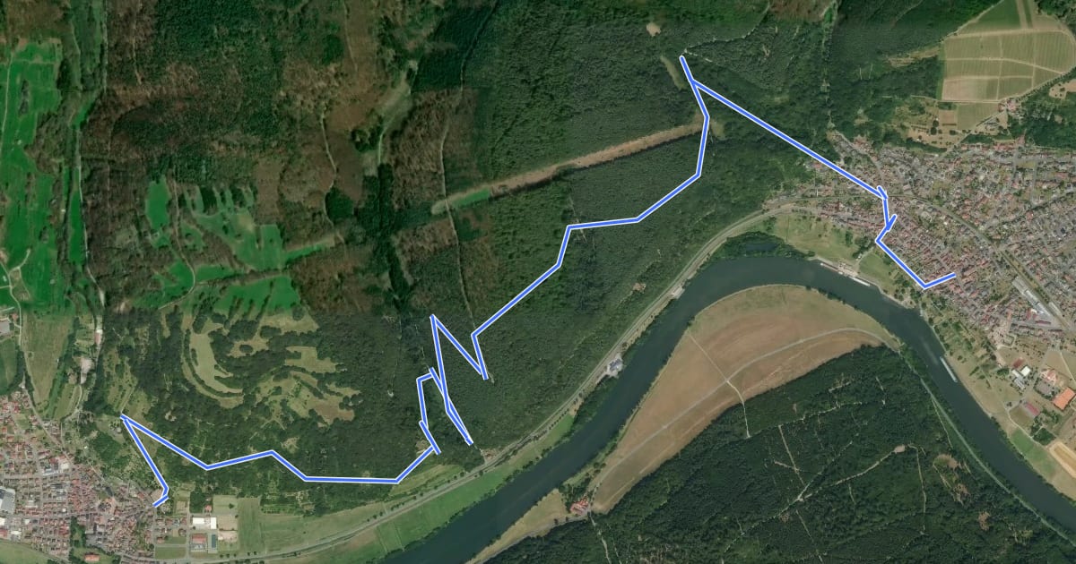 Маршрут Buntsandsteinweg, Teil 4 на спутниковом снимке
