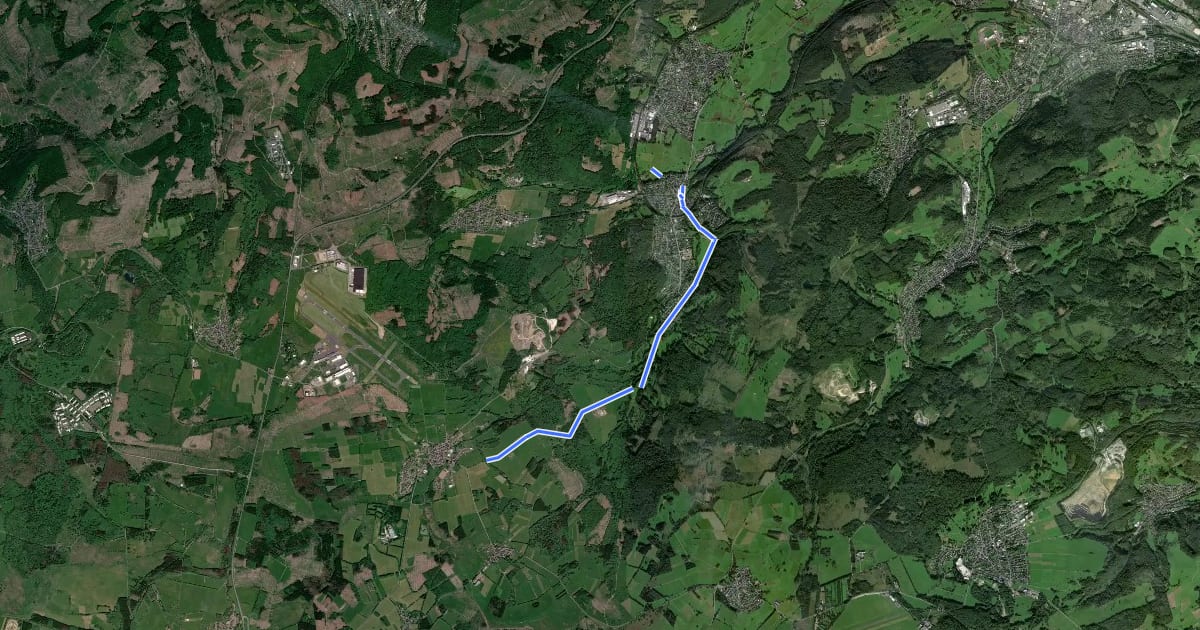 Маршрут Burbach-Holzhausen - Rennerod-Liebenscheid на спутниковом снимке