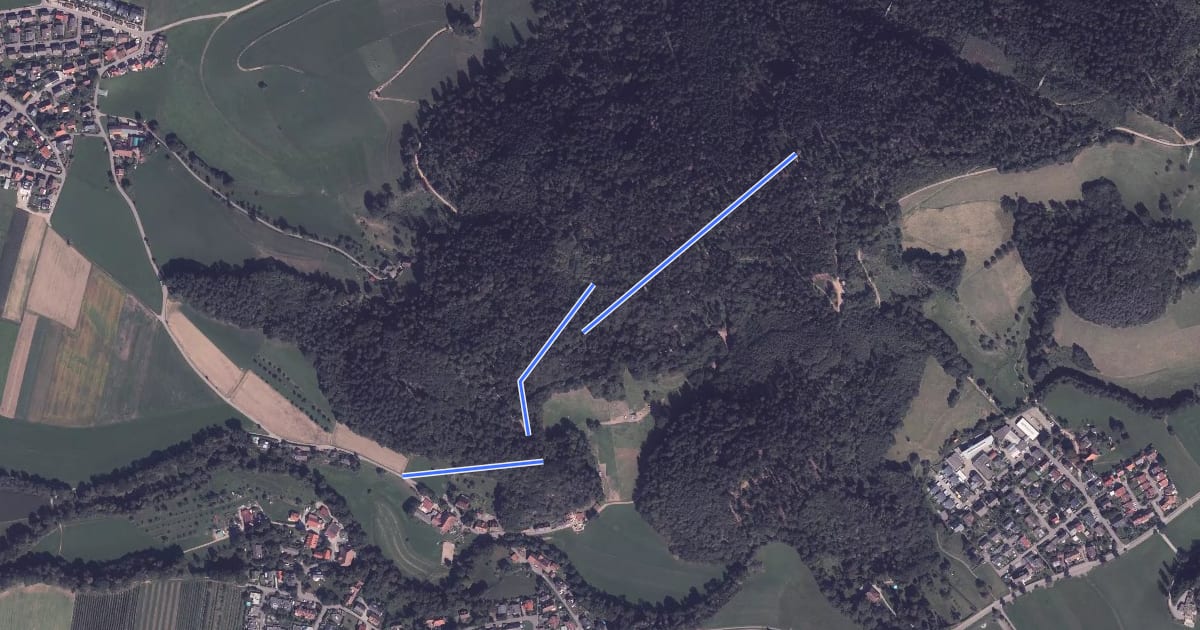 Маршрут Burg am Wald Laubishof - Hauriwald на спутниковом снимке