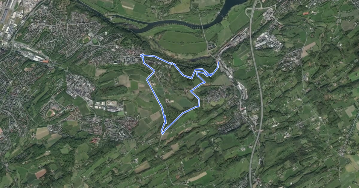 Маршрут Burg Blankenstein Rundweg A2 на спутниковом снимке