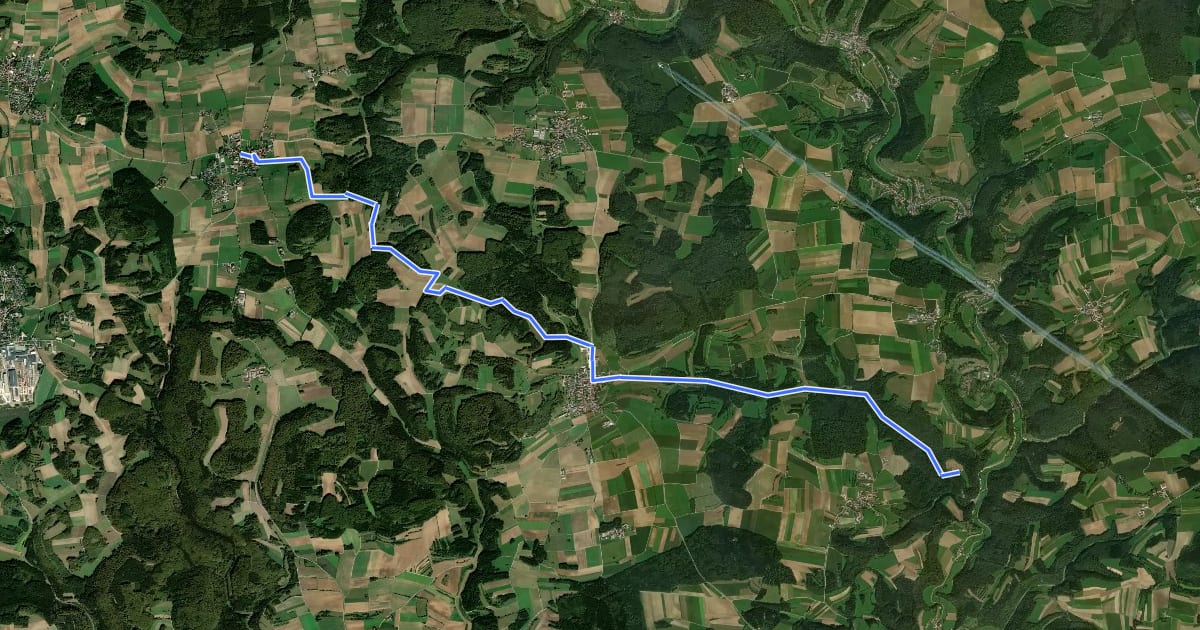Маршрут Burg Derneck - Ehestetten - Ödenwaldstetten на спутниковом снимке