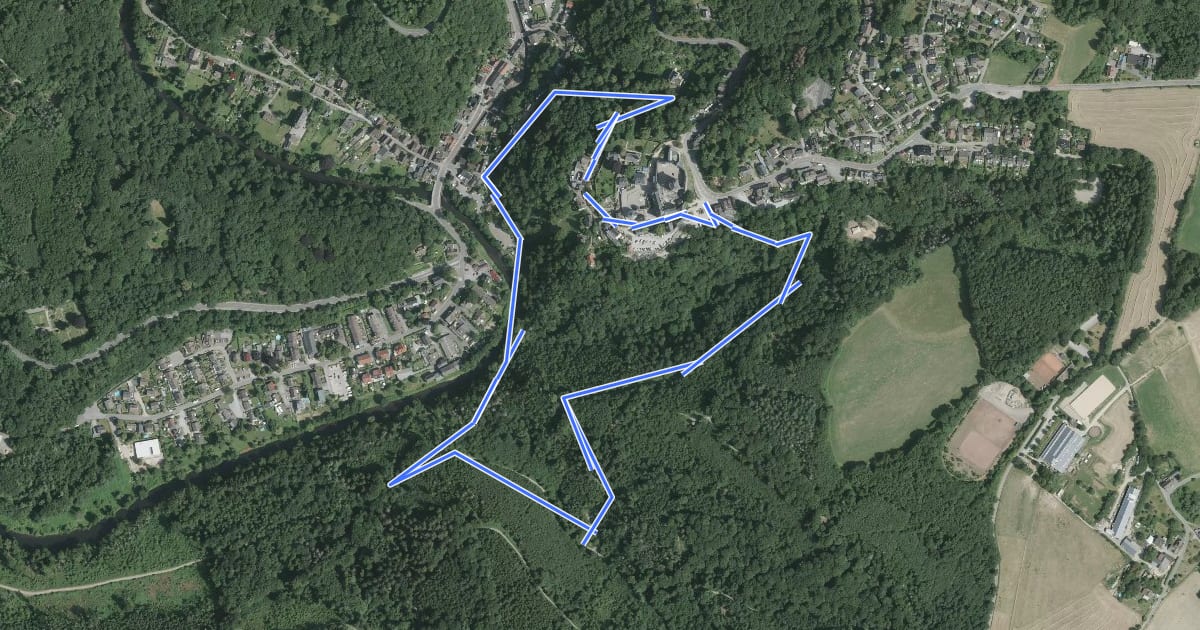 Маршрут Burg Rundweg A1 - Schloss Burg на спутниковом снимке