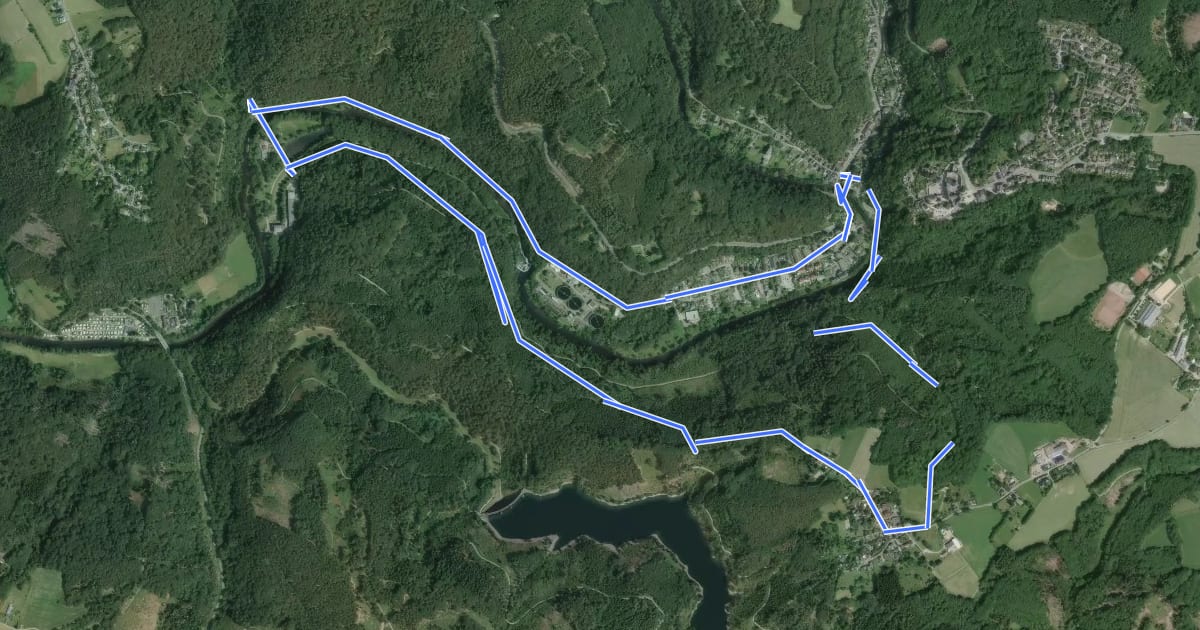 Маршрут Burg Rundweg A4 Hasenclever на спутниковом снимке