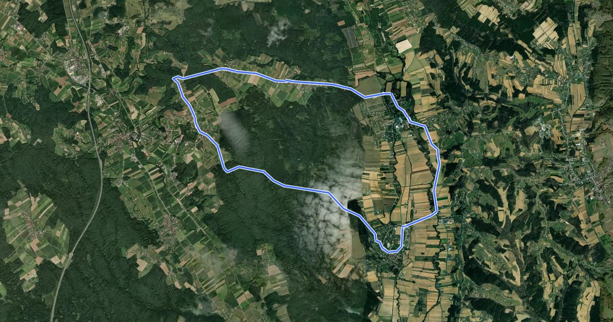 Маршрут Burgau-Tour B3 на спутниковом снимке