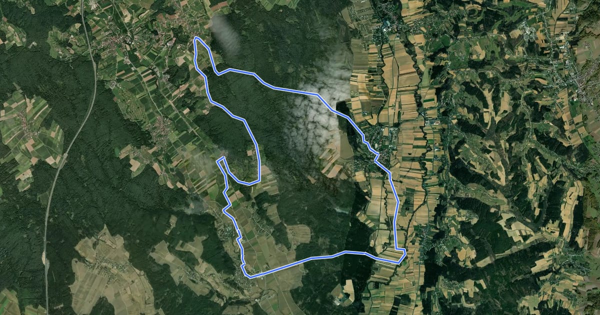 Маршрут Burgau-Tour B6 на спутниковом снимке
