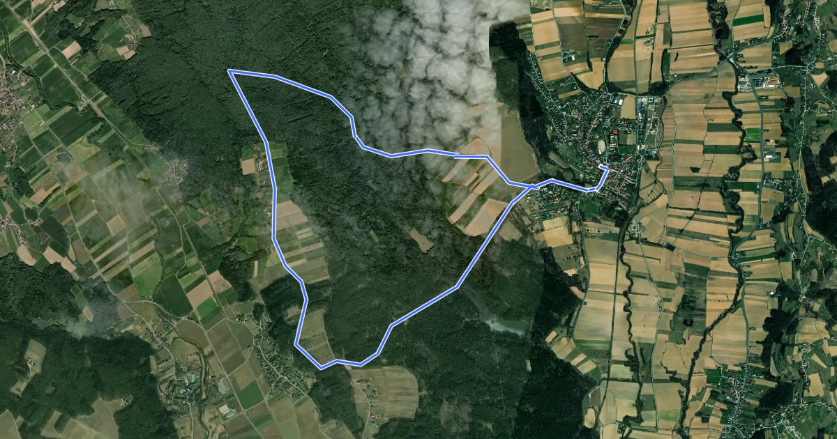 Маршрут Burgau-Tour B8 на спутниковом снимке