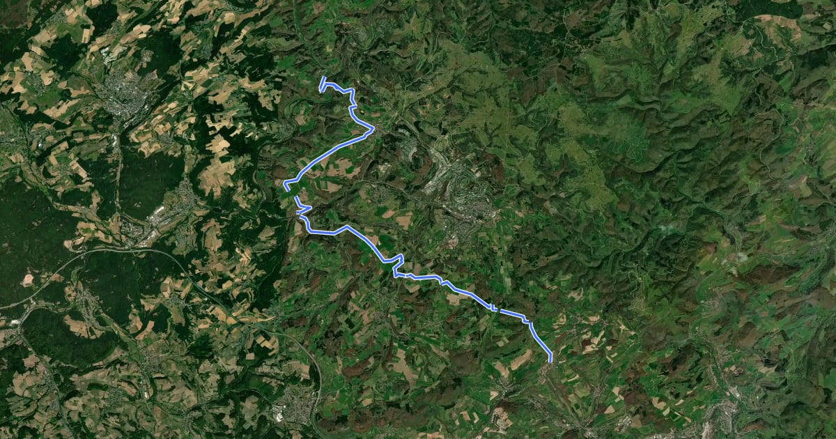Маршрут Burgen-Radweg на спутниковом снимке