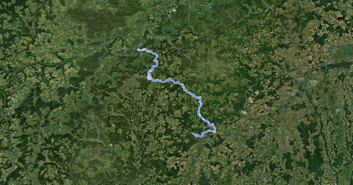 Маршрут Burgenweg Reutlingen - Obermarchtal - Zwiefalten на спутниковом снимке