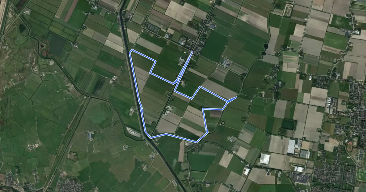 Маршрут Burgerbrug blauw 8,1 km на спутниковом снимке