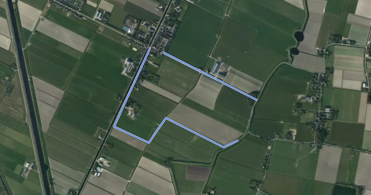 Маршрут Burgerbrug rood 3,8 km на спутниковом снимке