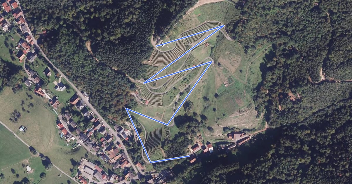 Маршрут Burggraben - Diersburg Bei der Säge на спутниковом снимке