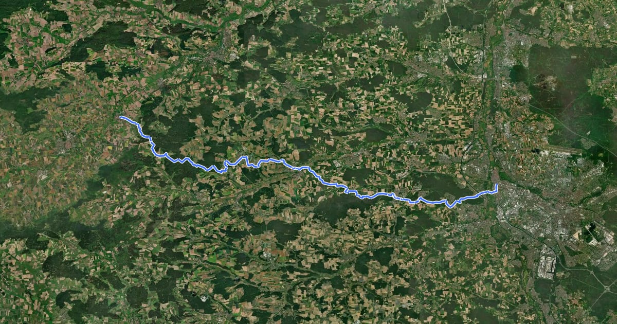 Маршрут Burggrafenweg на спутниковом снимке