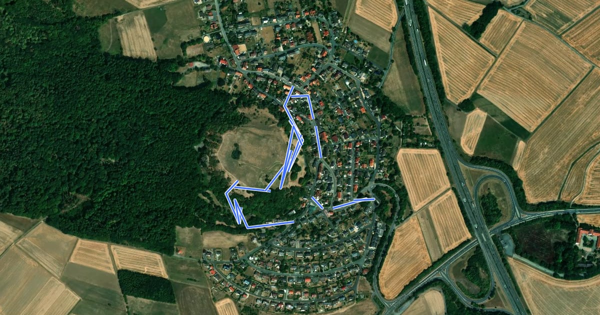 Маршрут Burghasungen, B1 на спутниковом снимке