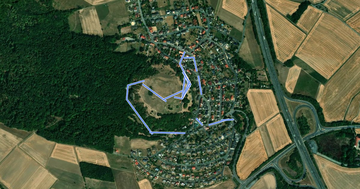 Маршрут Burghasungen, B2 на спутниковом снимке
