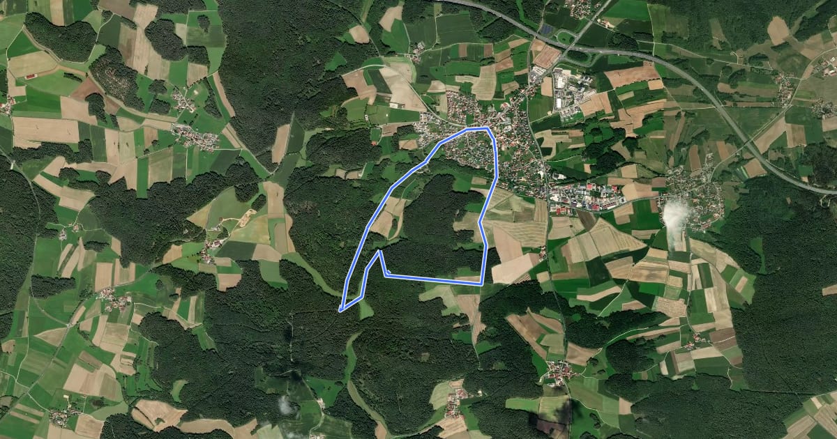 Маршрут Burgstall-Scharfenberg-Weg (U1) на спутниковом снимке