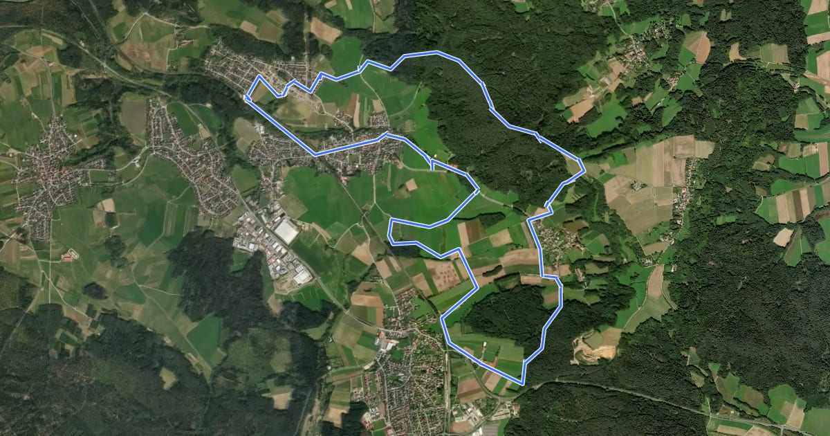 Маршрут Burgthann Walking Etzelrunde на спутниковом снимке