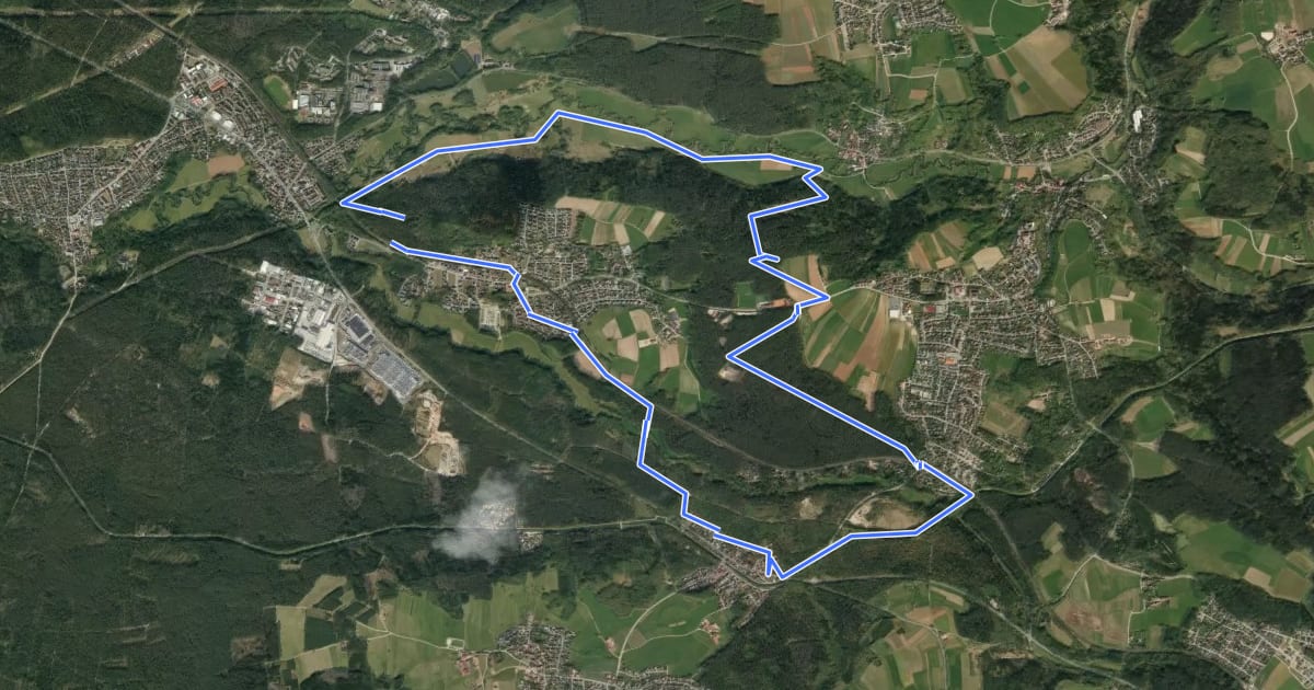 Маршрут Burgthann Walking Schwarzachrunde на спутниковом снимке