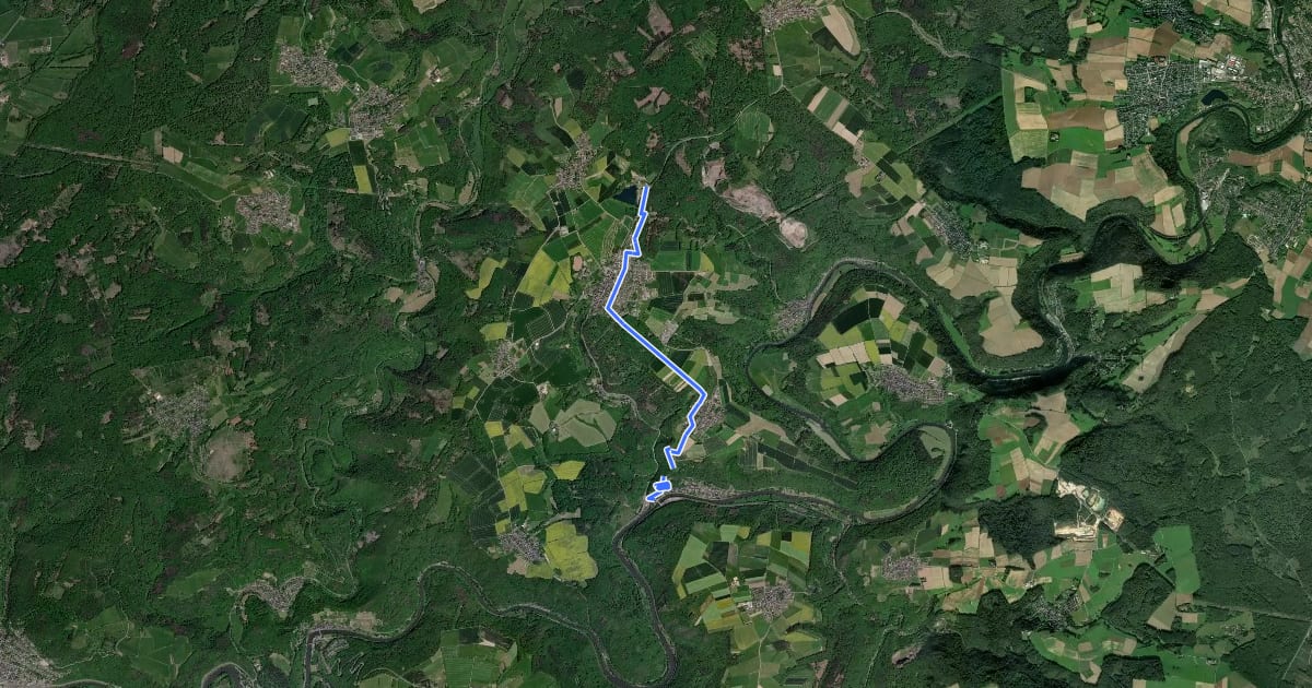 Маршрут Burgweg на спутниковом снимке