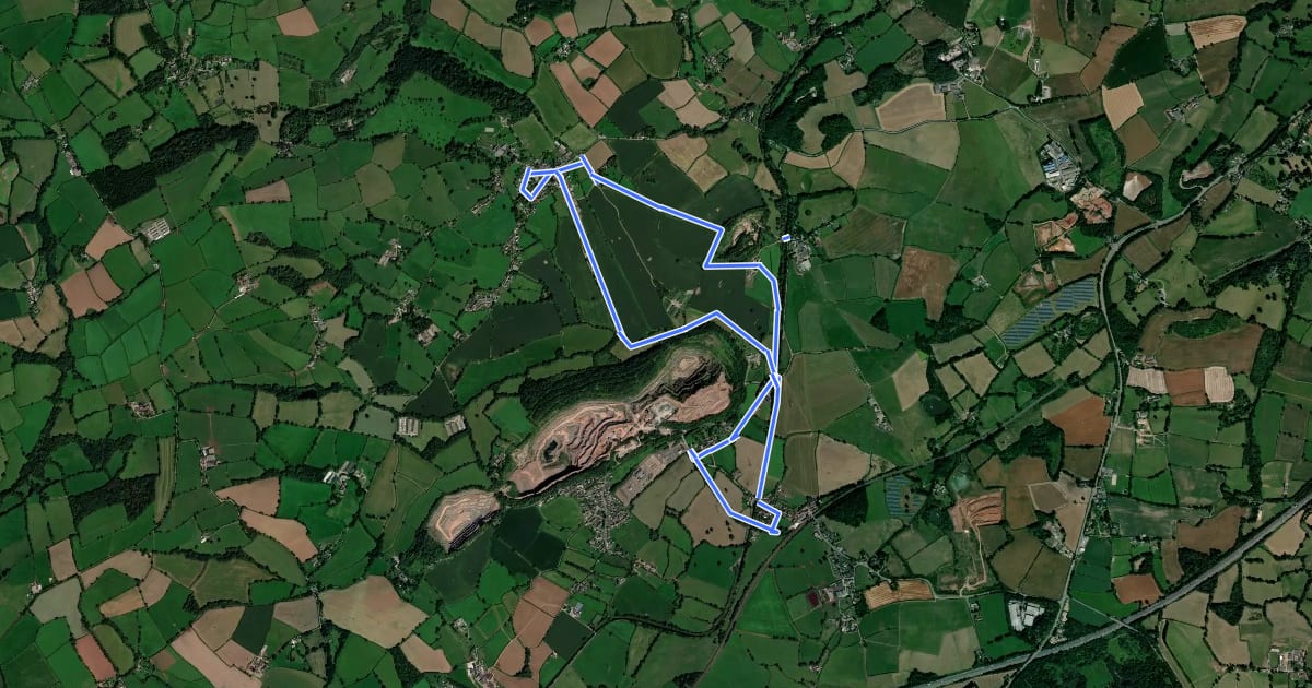 Маршрут Burlescombe Trail на спутниковом снимке