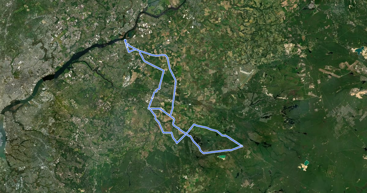 Маршрут Burlington County Bikeways на спутниковом снимке