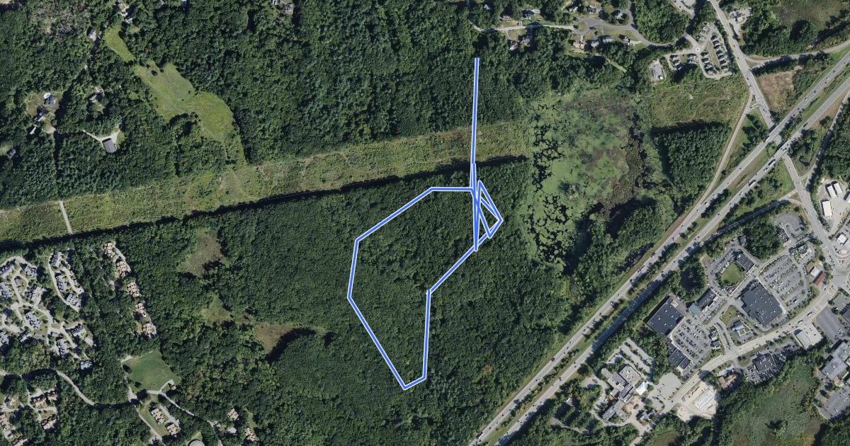 Маршрут Burns Hill Loop Trail на спутниковом снимке