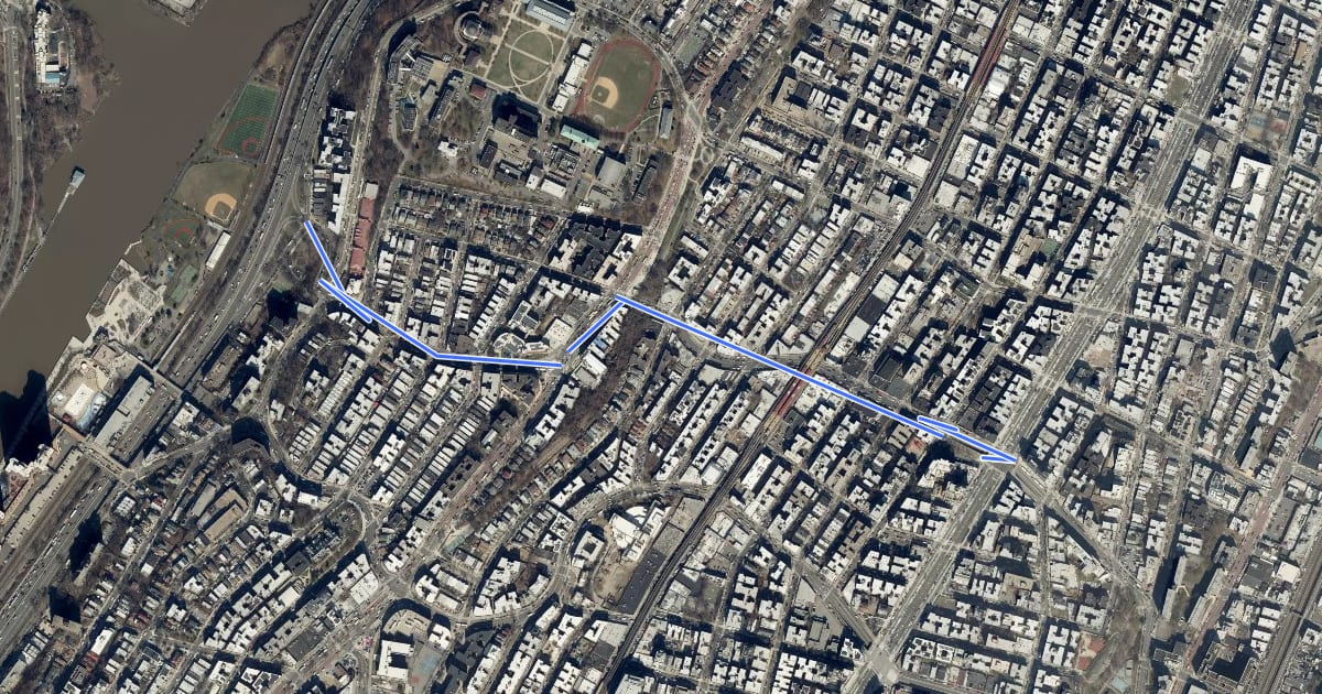 Маршрут Burnside Avenue на спутниковом снимке
