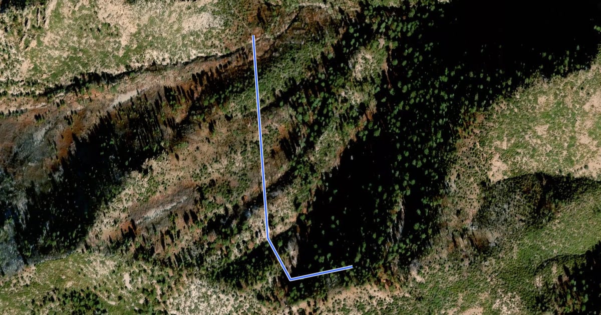 Маршрут Burnt Stump Trail #366 на спутниковом снимке