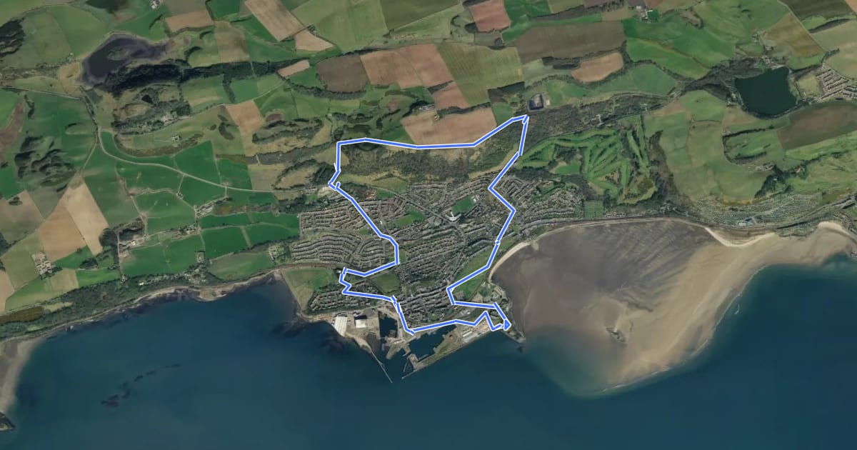 Маршрут Burntisland Outer Heritage Trail на спутниковом снимке