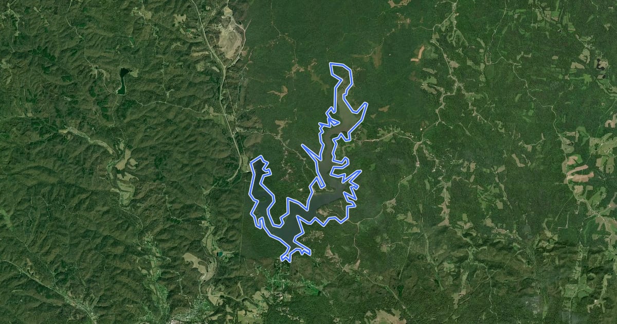 Маршрут Burr Oak Lakeview Trail на спутниковом снимке