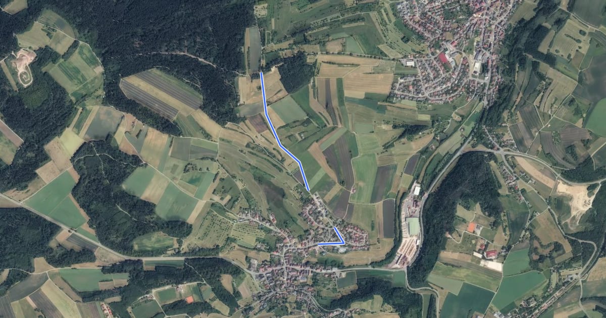 Маршрут Burrain - Grünmettstetten Killbergstraße на спутниковом снимке