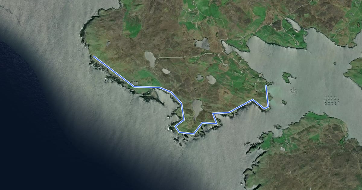 Маршрут Burrastow Coastal на спутниковом снимке